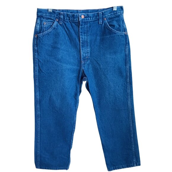 Vintage Mens Bootcut Jeans 35x26 80s SEARS ROEBUCKS CLASSIC Flare Jeans - Picture 2 of 7